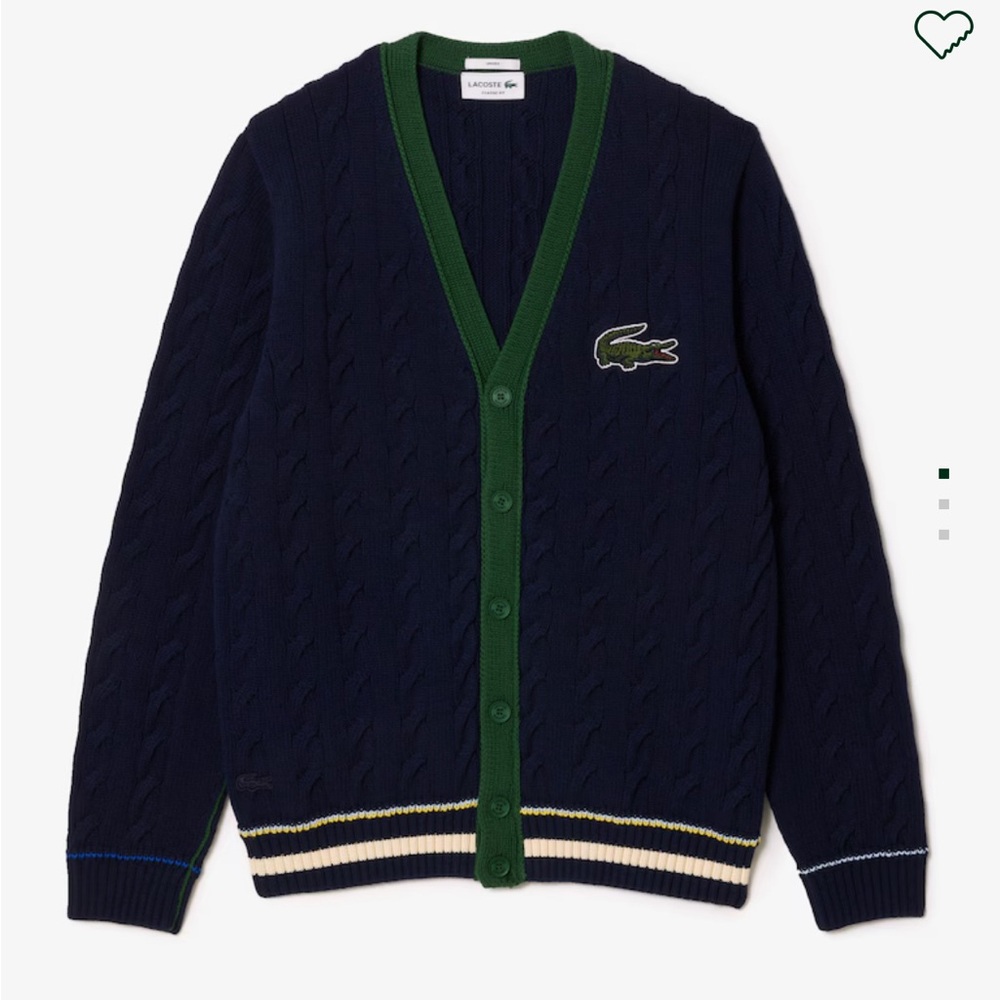 Lacoste Navy Cardigan Sweater
